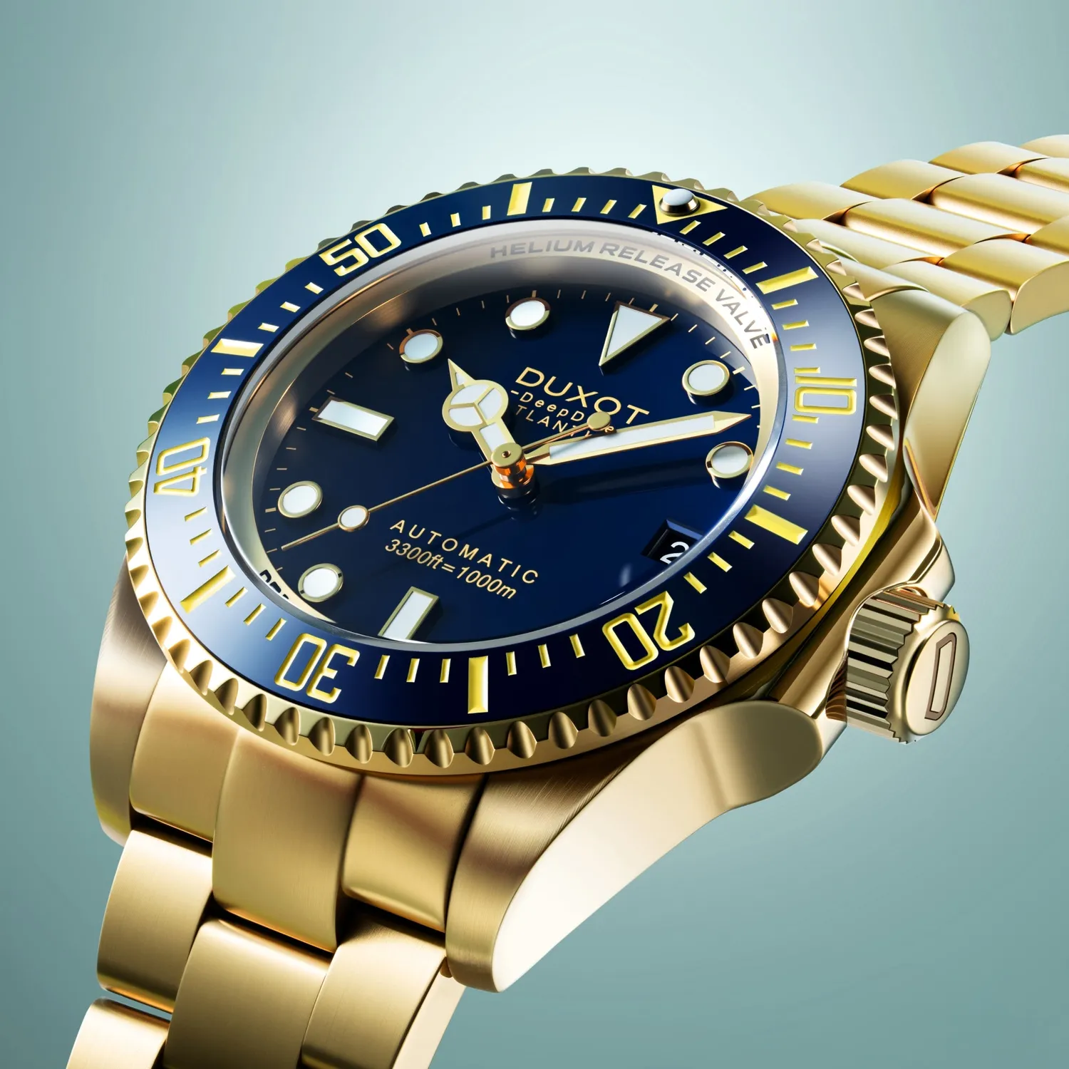 Duxot Atlantica Deep Dive Automatic Limited Edition klokke Deep Blue 100 ATM