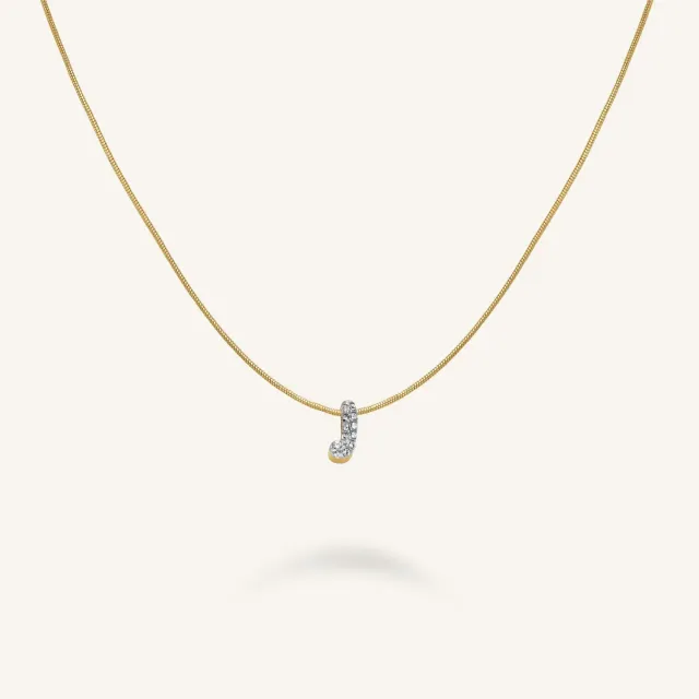 Rosefield Crystal Letter J halskjede gull 42–46 cm