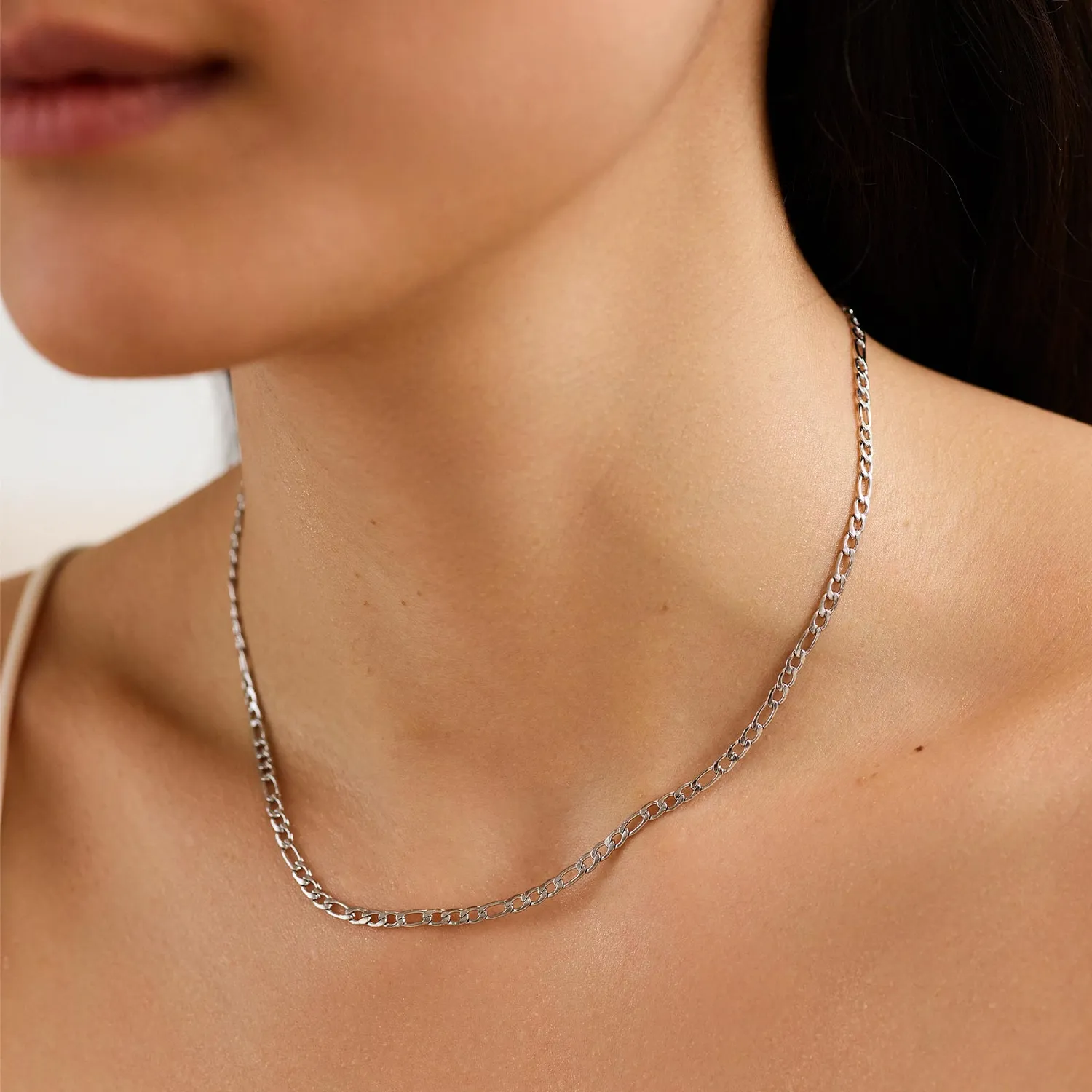 Rosefield Figaro Necklace halskjede sølv 41–45 cm i stål