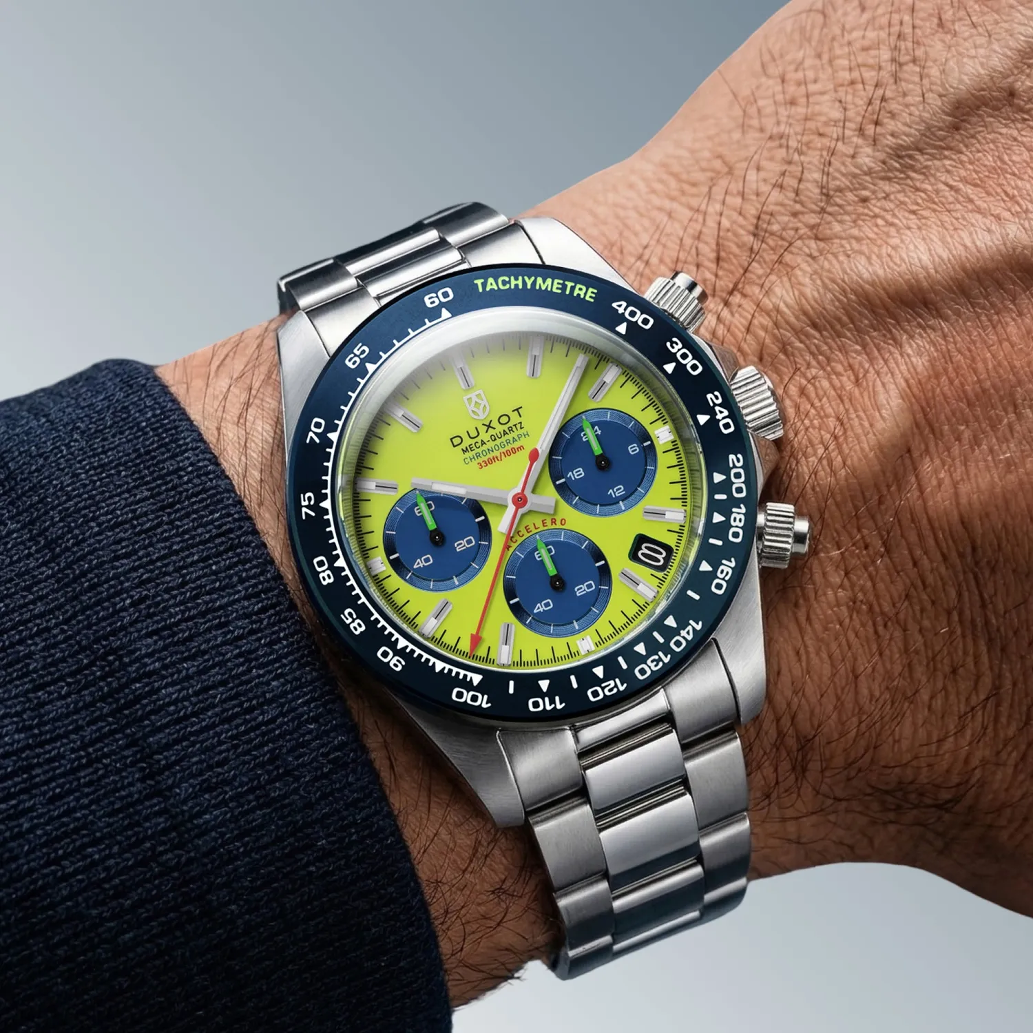 Duxot Accelero Chronograph kronografklokke Mellow Yellow 40 mm