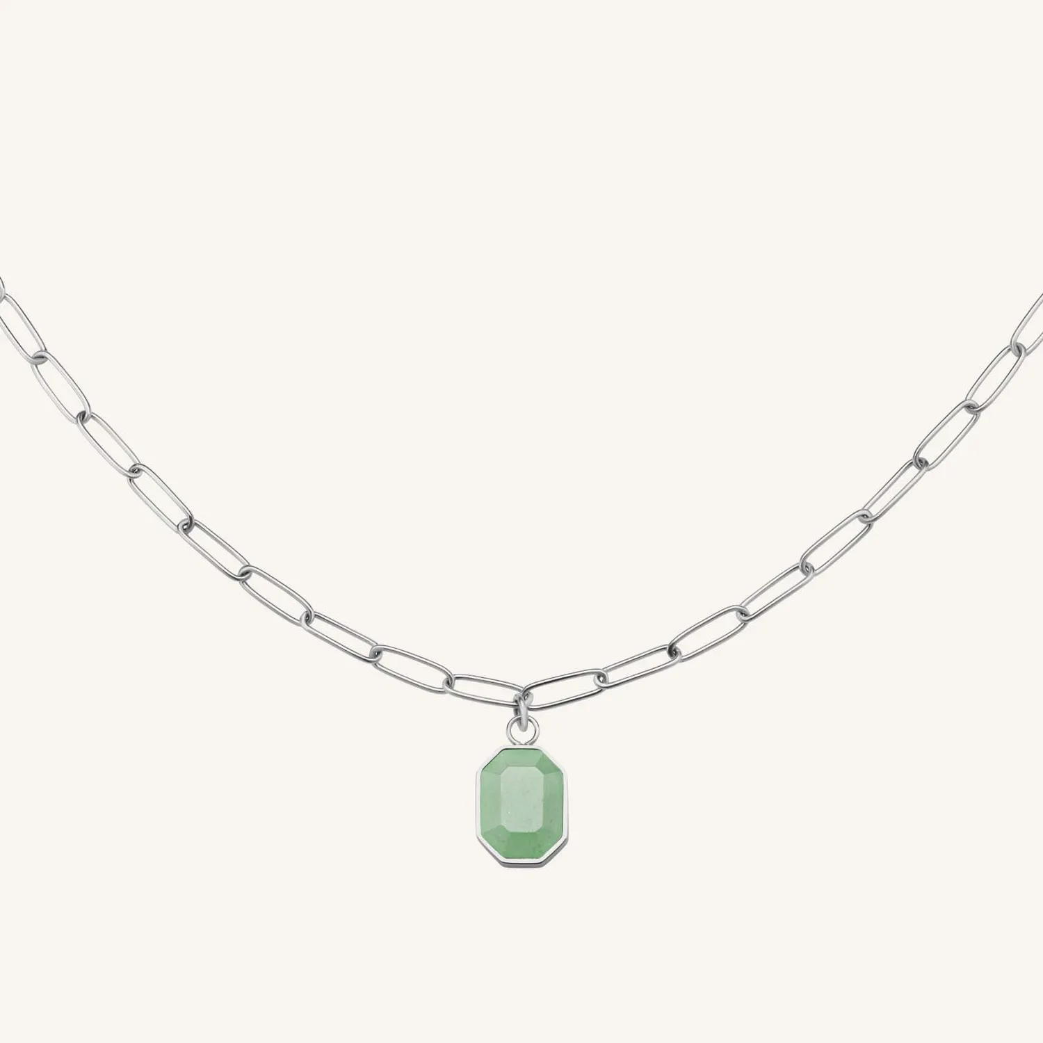 Rosefield Essentials Geometric Gemstone Necklace halskjede gull aventurin