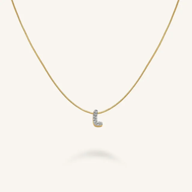 Rosefield Crystal Letter L halskjede gull 42–46 cm