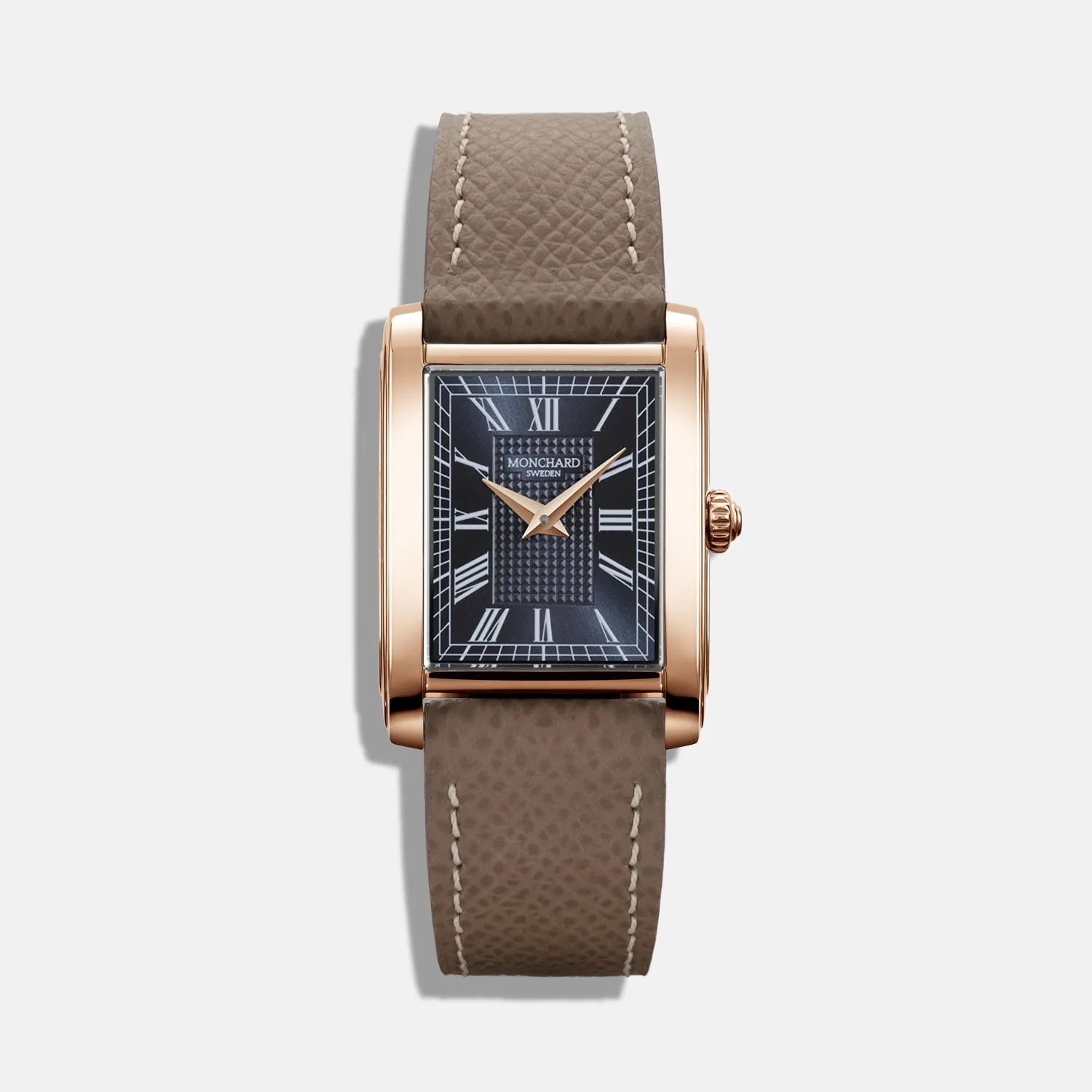 MonChard Royal Blue on Strap - Gold klokke svart rem 24,9 mm