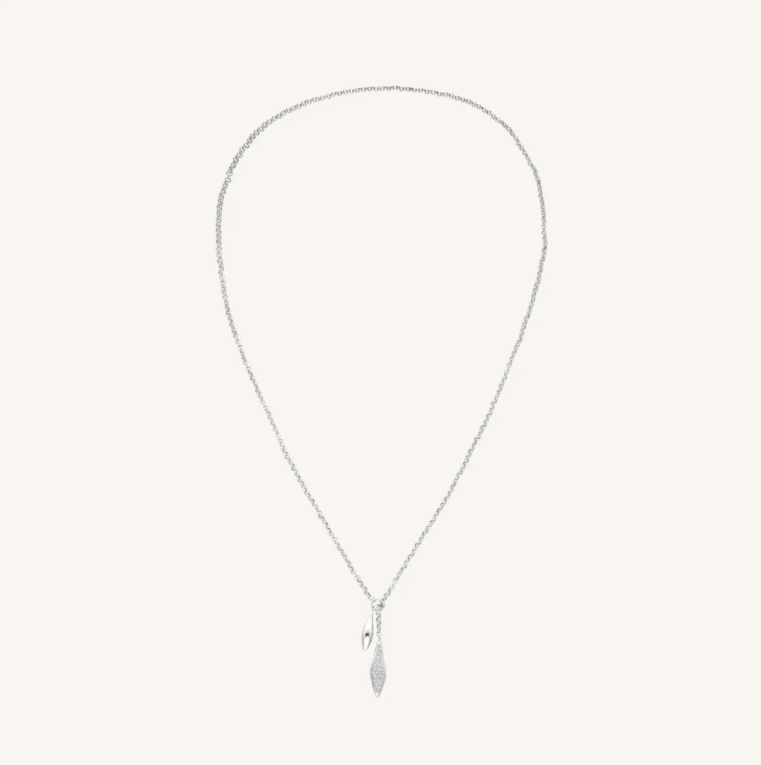 Rosefield Pave Lariat Necklace halskjede 65 cm gull og sølv