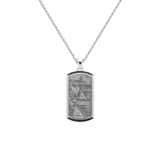 Duxot Vezeto anheng Cloudy Silver Meteorite i 925 sølv