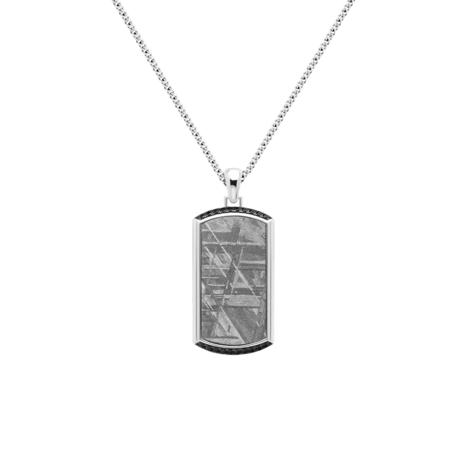 Duxot Vezeto anheng Cloudy Silver Meteorite i 925 sølv