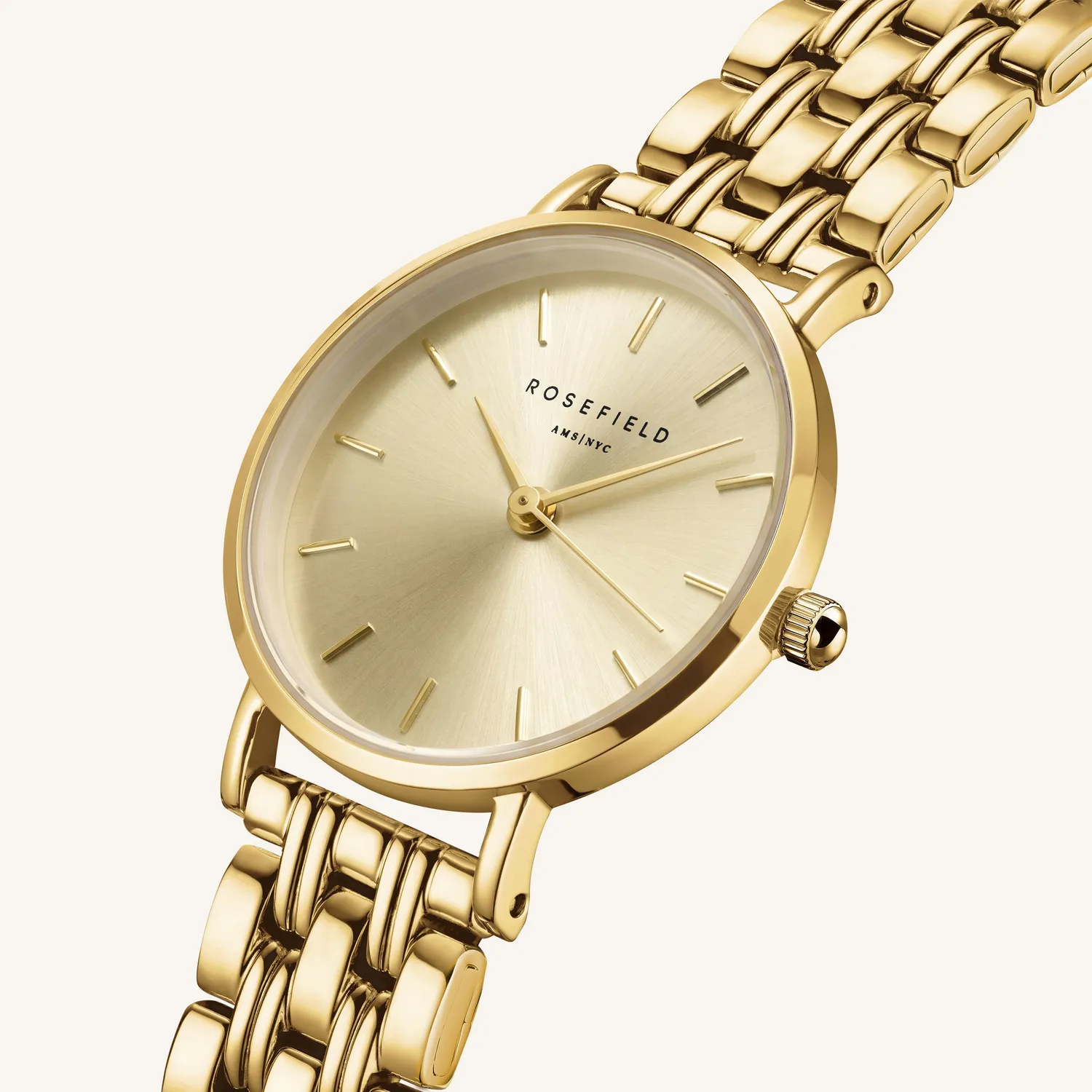 Rosefield Small Edit Champagne klokke 26 mm gull