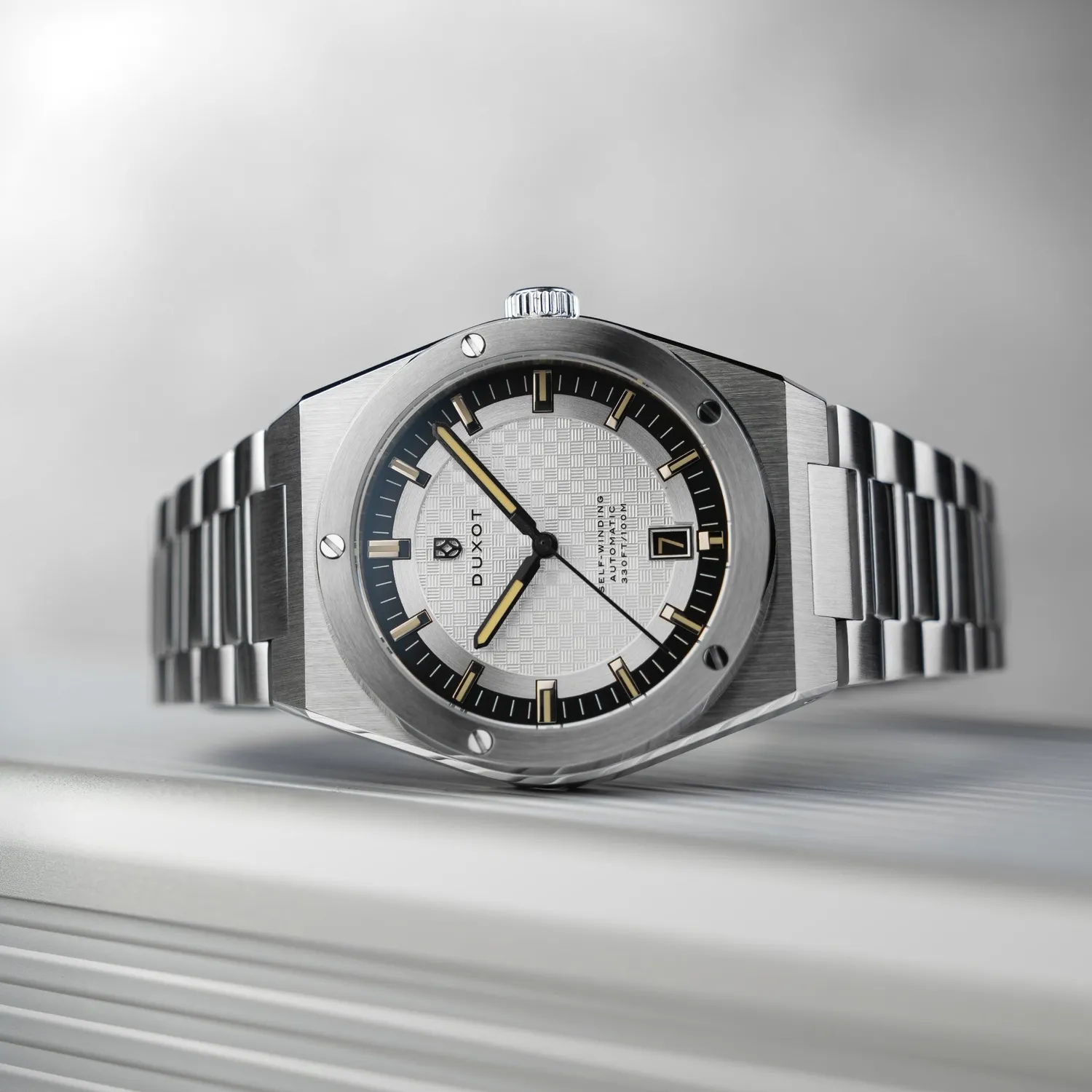 Duxot Bastia Sandy Silver automatisk klokke sølv 40 mm safirglass