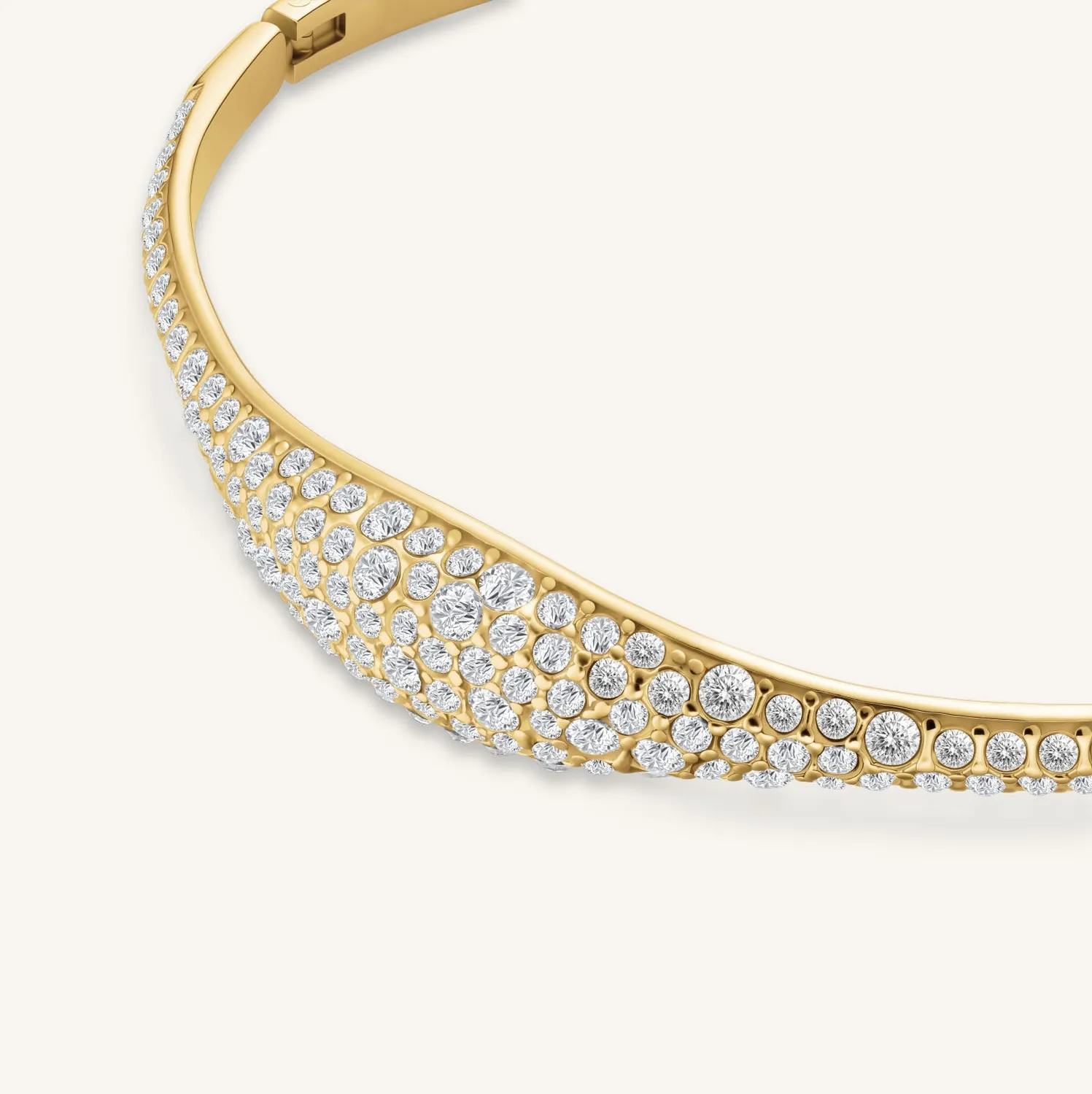 Rosefield Essentials Pave Bangle armbånd gullfarget stål