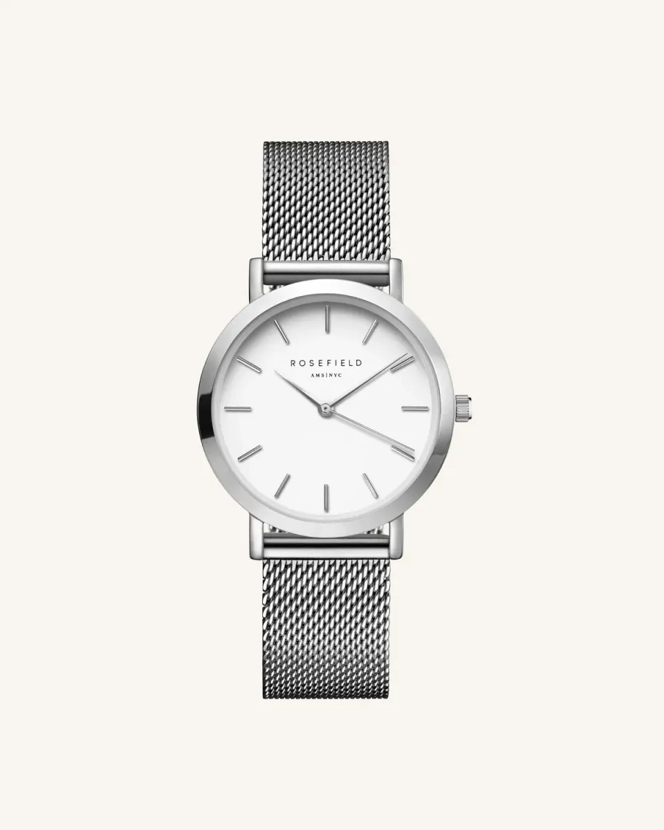 Rosefield Tribeca klokke 33 mm sølv mesh