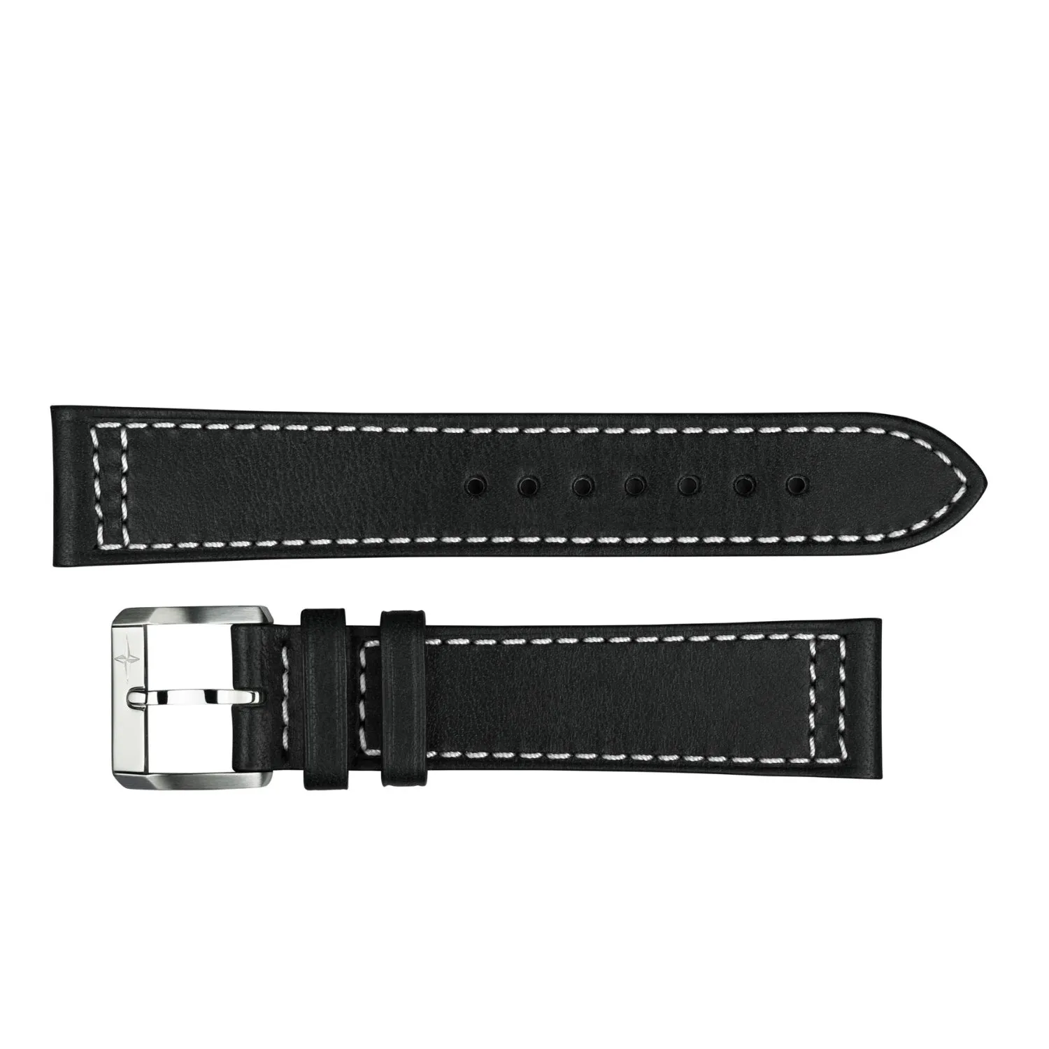 DAVOSA Calfskin Leather Black klokkerem 20 mm sort kalveskinn