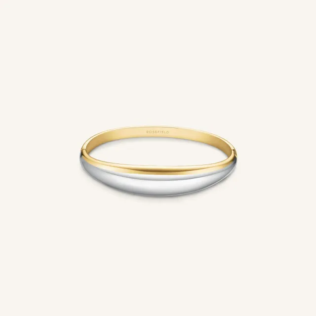 Rosefield Dome Duotone Bangle armring gull og sølv