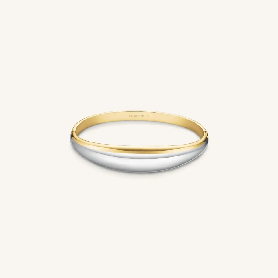 Rosefield Dome Duotone Bangle armring gull og sølv