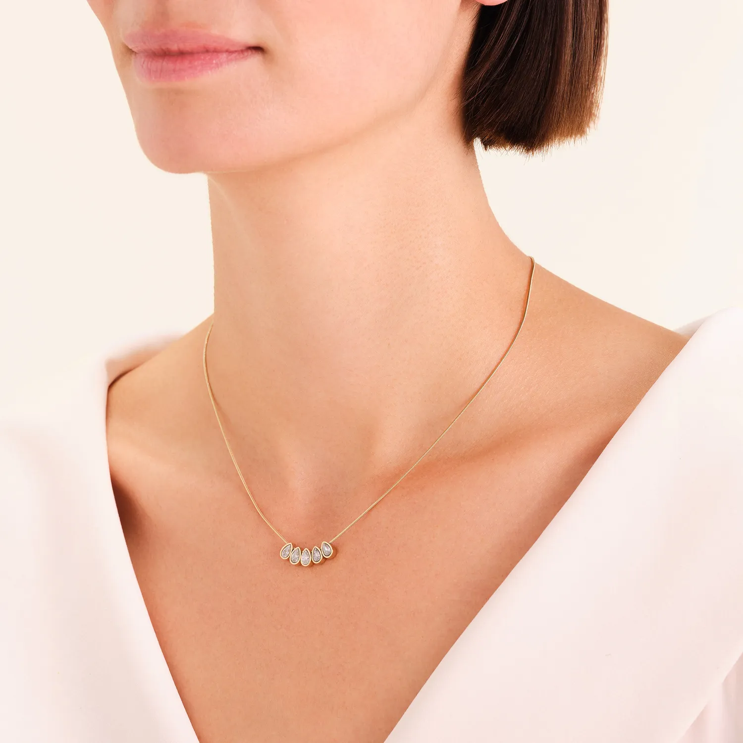 Rosefield Drops Necklace halskjede gullbelagt