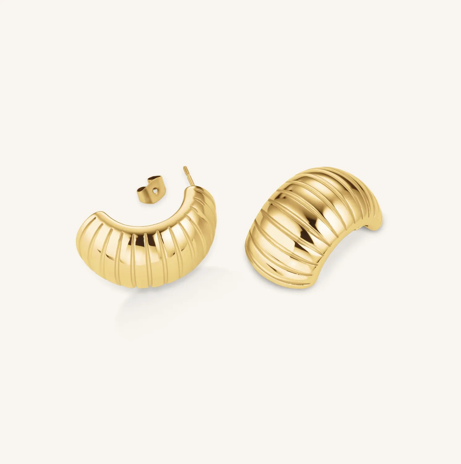 Rosefield Striped Earrings øredobber gull