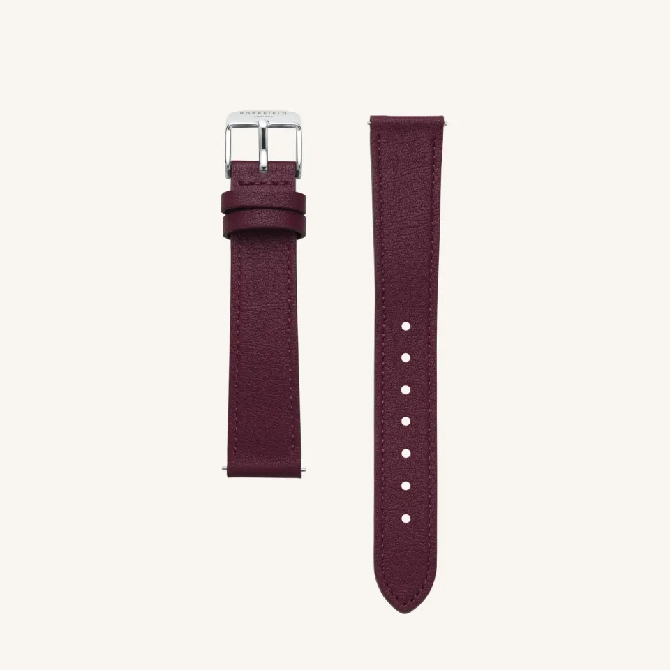 Rosefield Heirloom Burgundy Leather Strap klokkereim 16 mm lær