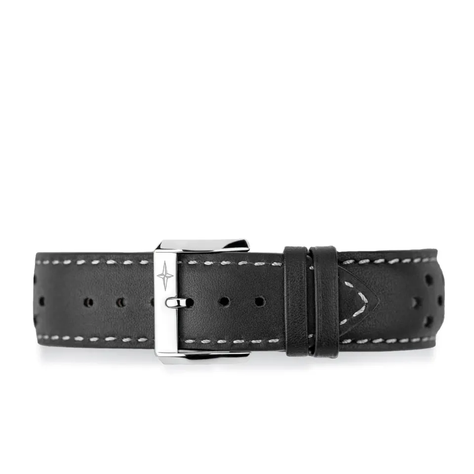 DAVOSA Calfskin Leather klokkerem svart 22 mm rallye