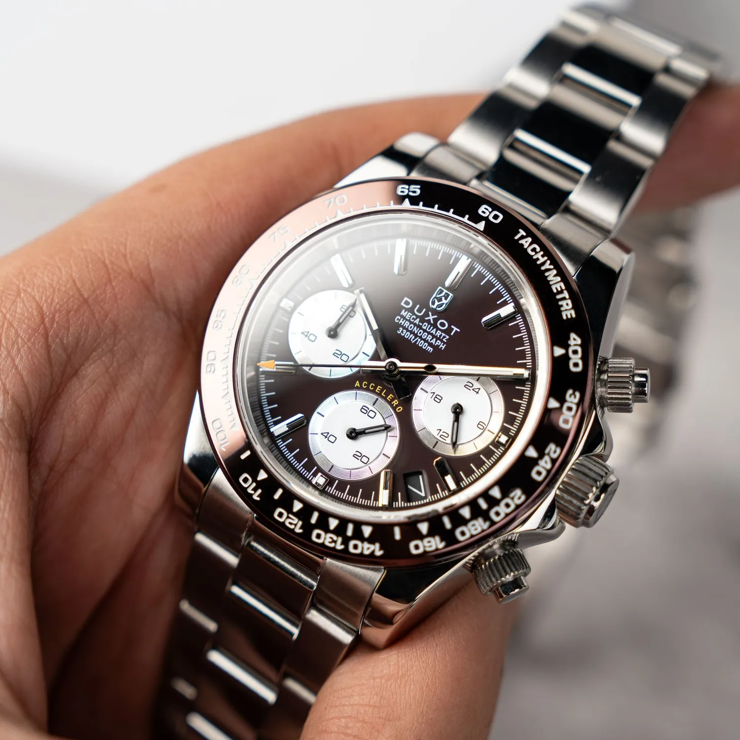 Duxot Accelero Chronograph klokke Cacao Brown 40 mm