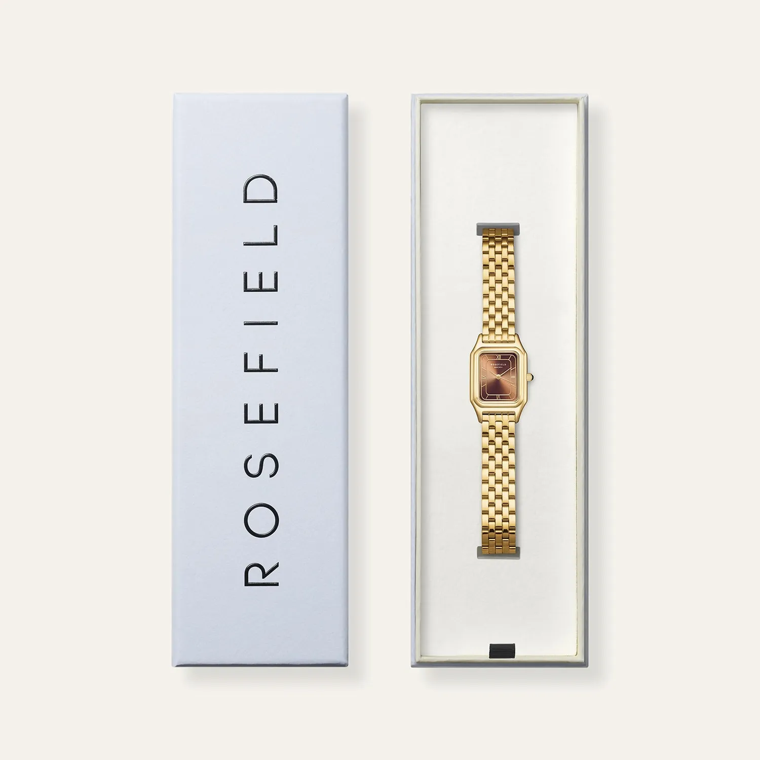 Rosefield Ivy Brown Gold klokke 21 × 26 mm