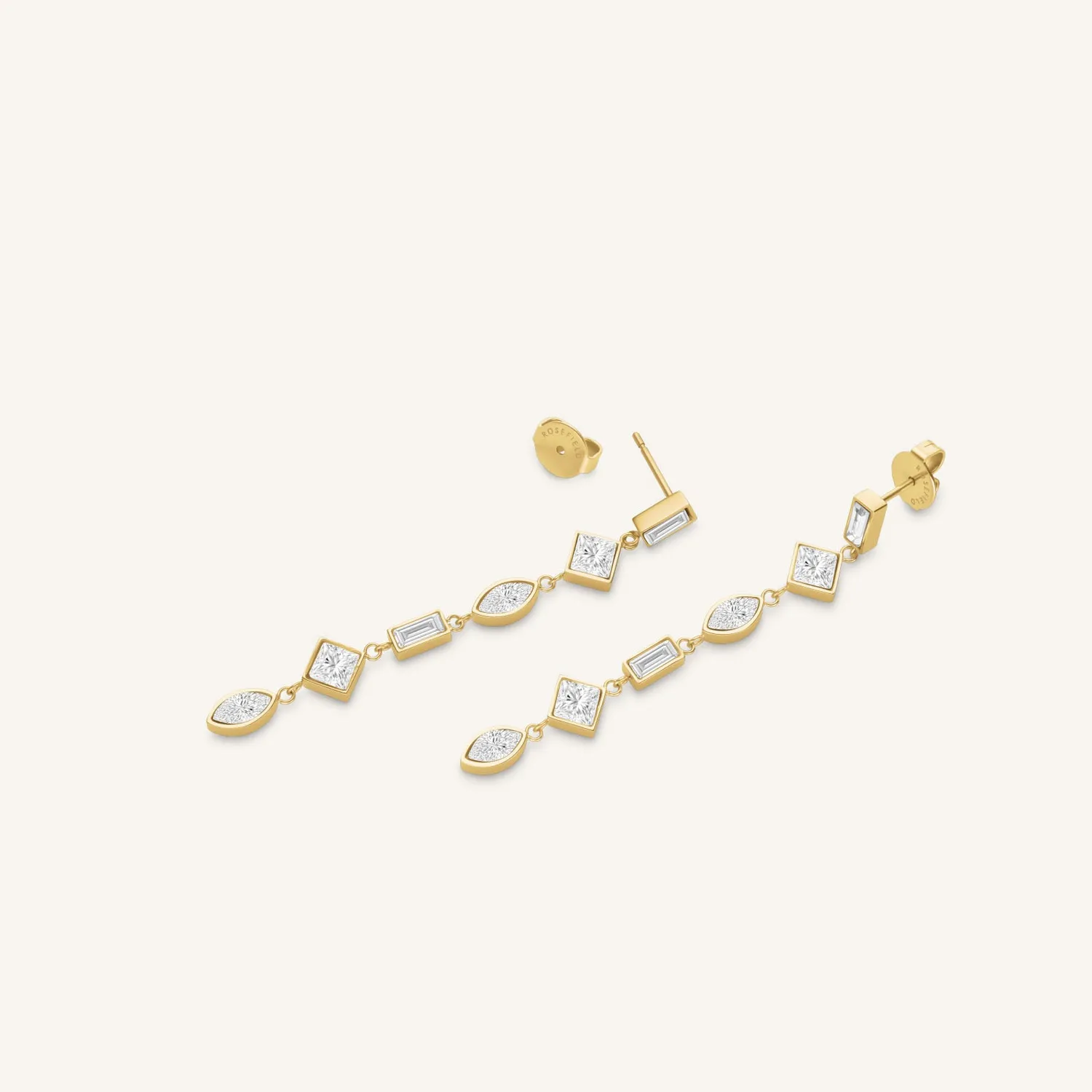 Rosefield Essentials Pendant Earrings øredobber gullfarget stål