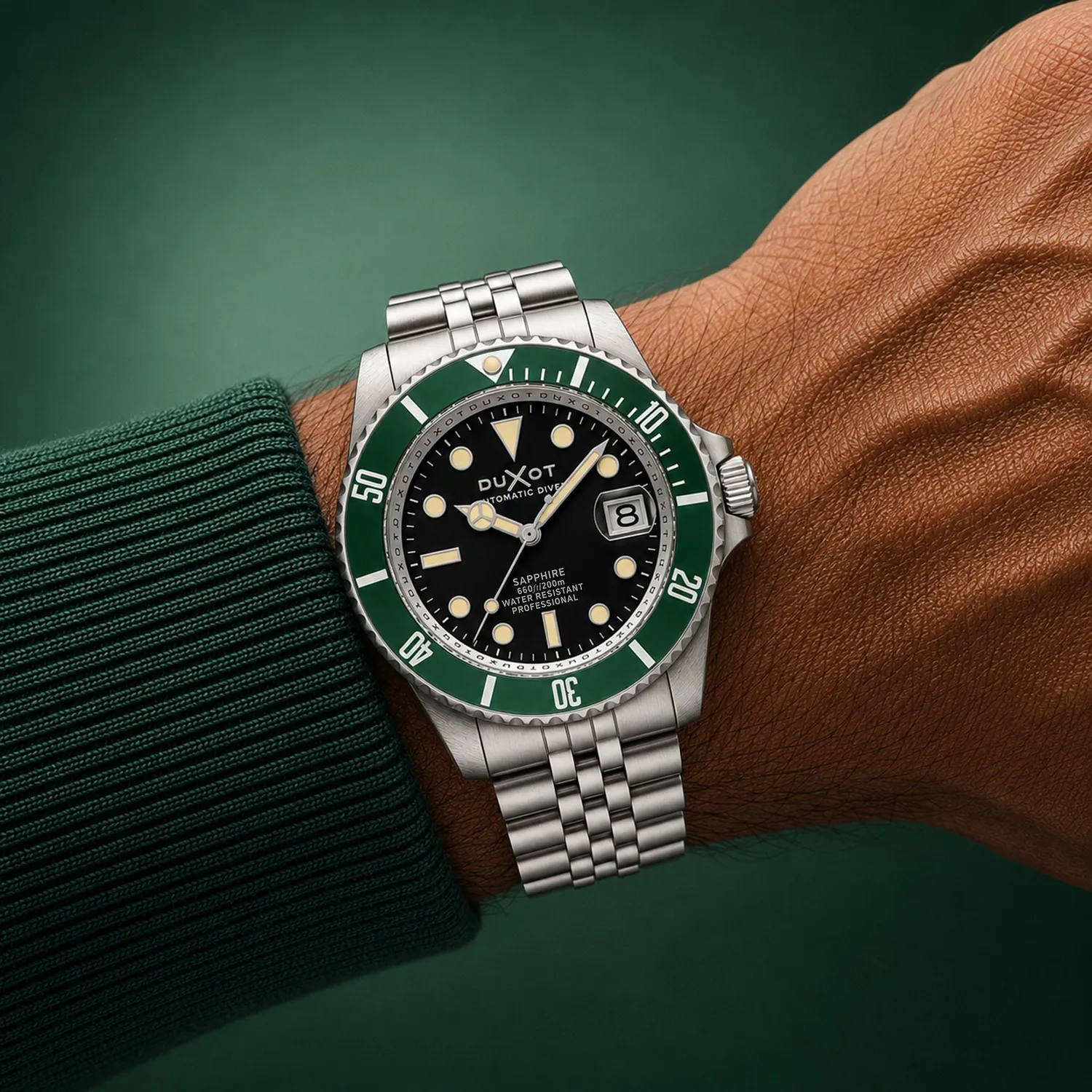 Duxot Atlantica Diver Automatic Pitch Black dykkerklokke