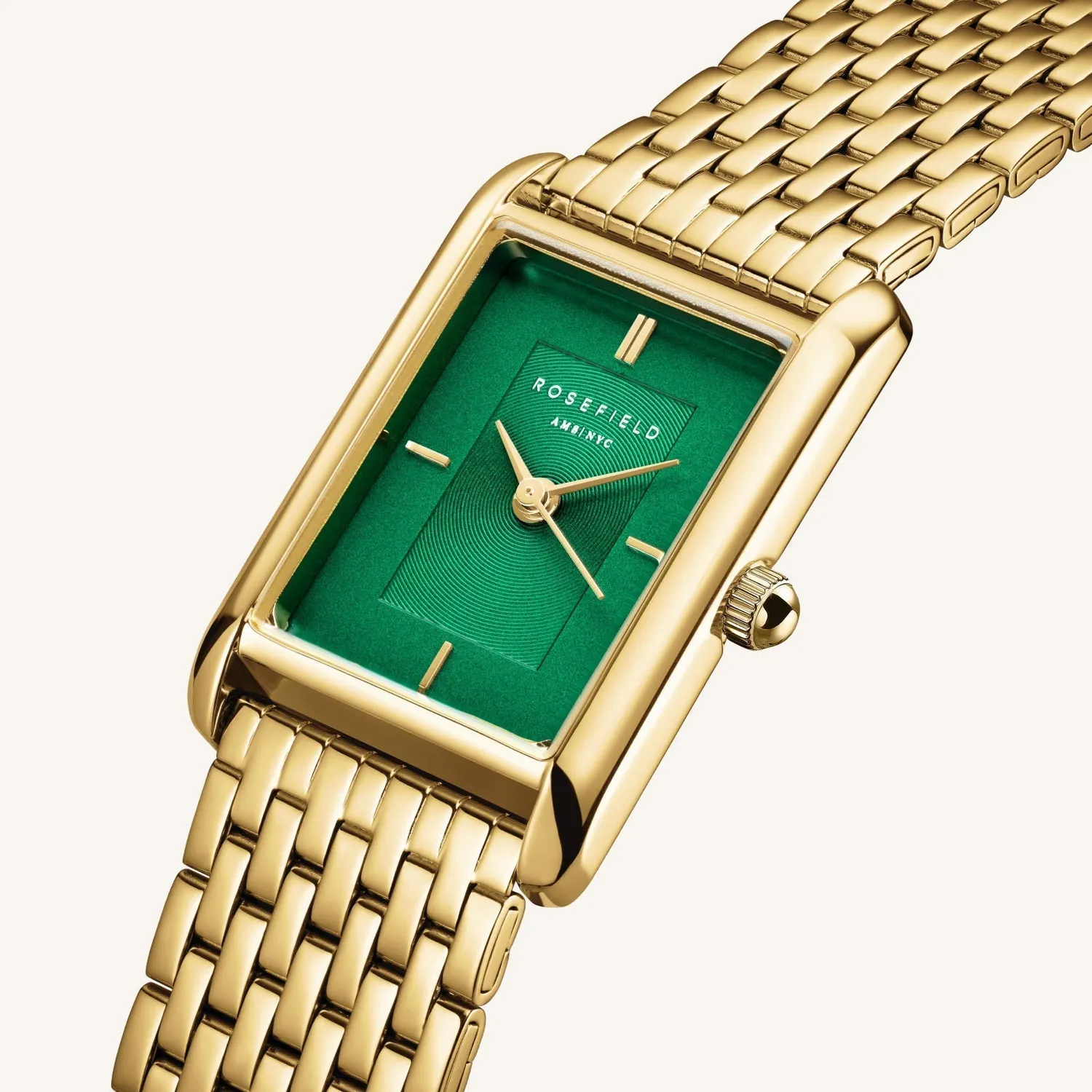 Rosefield Heirloom Emerald klokke gull grønn urskive