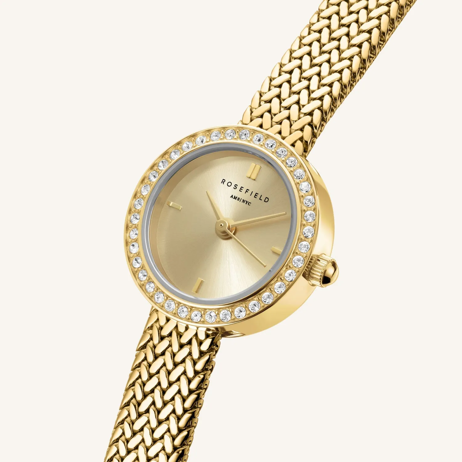 Rosefield Mini Small Edit Gold klokke gull 20,4 mm champagne