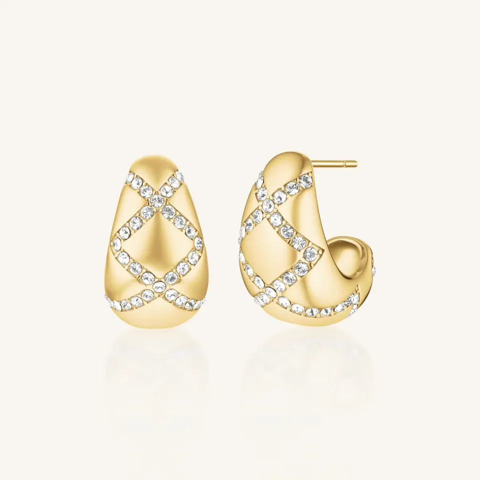 Rosefield Pave Star Earrings øredobber gullbelagt stål