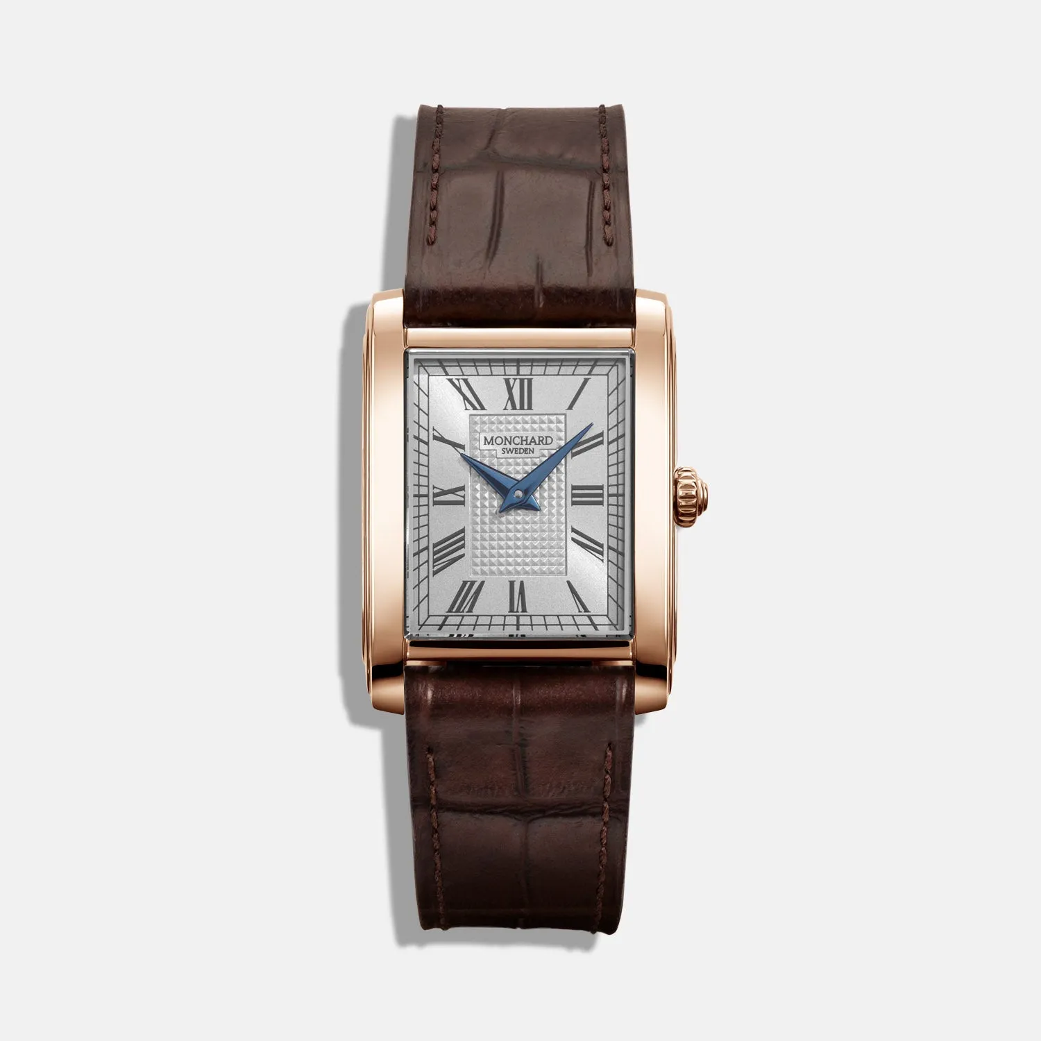 MonChard Classic White on Strap klokke roségull skinnrem