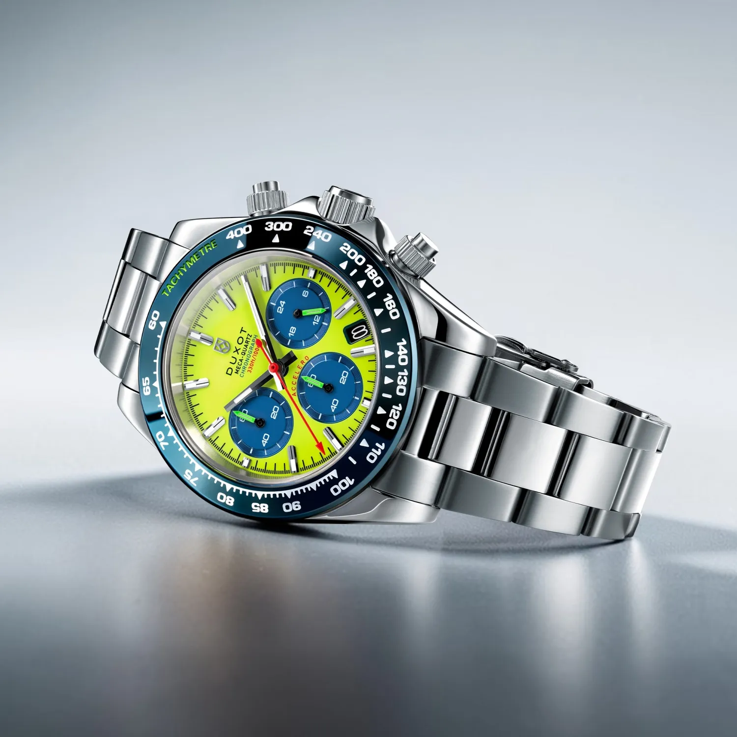 Duxot Accelero Chronograph kronografklokke Mellow Yellow 40 mm