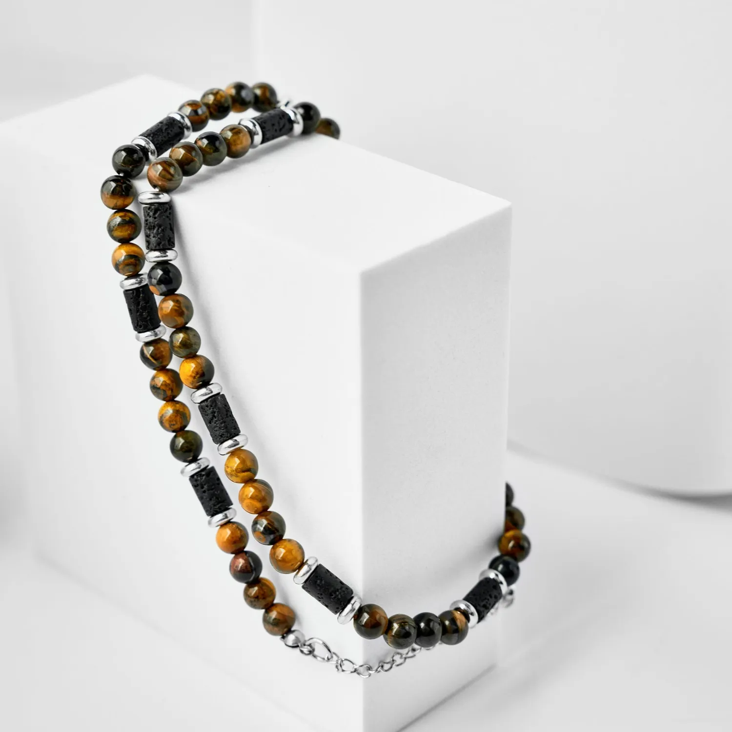 Duxot Atlantica Tiger Eye Lava Stones smykke tigerøye lavastein