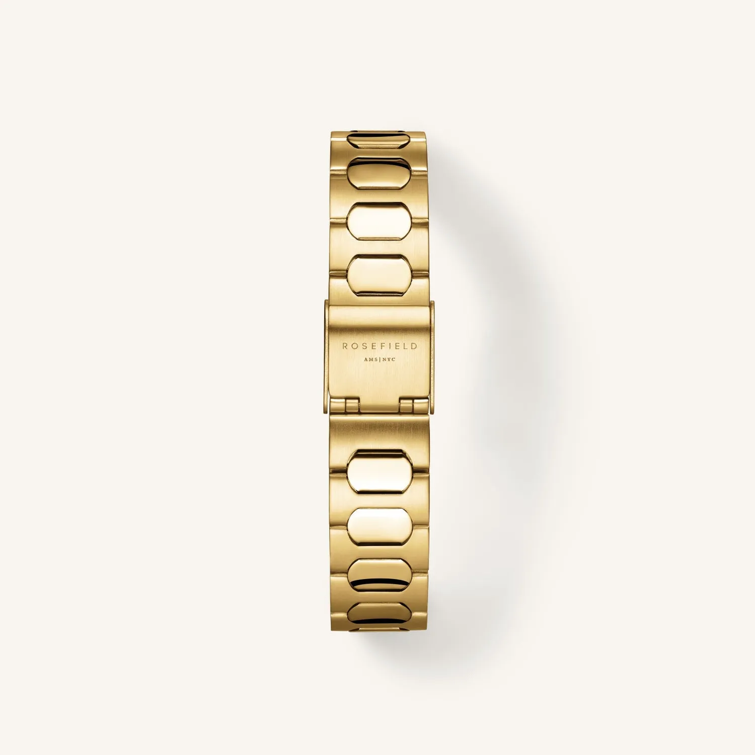 Rosefield Gaia Gold klokke gull 30 mm kremfarget skive
