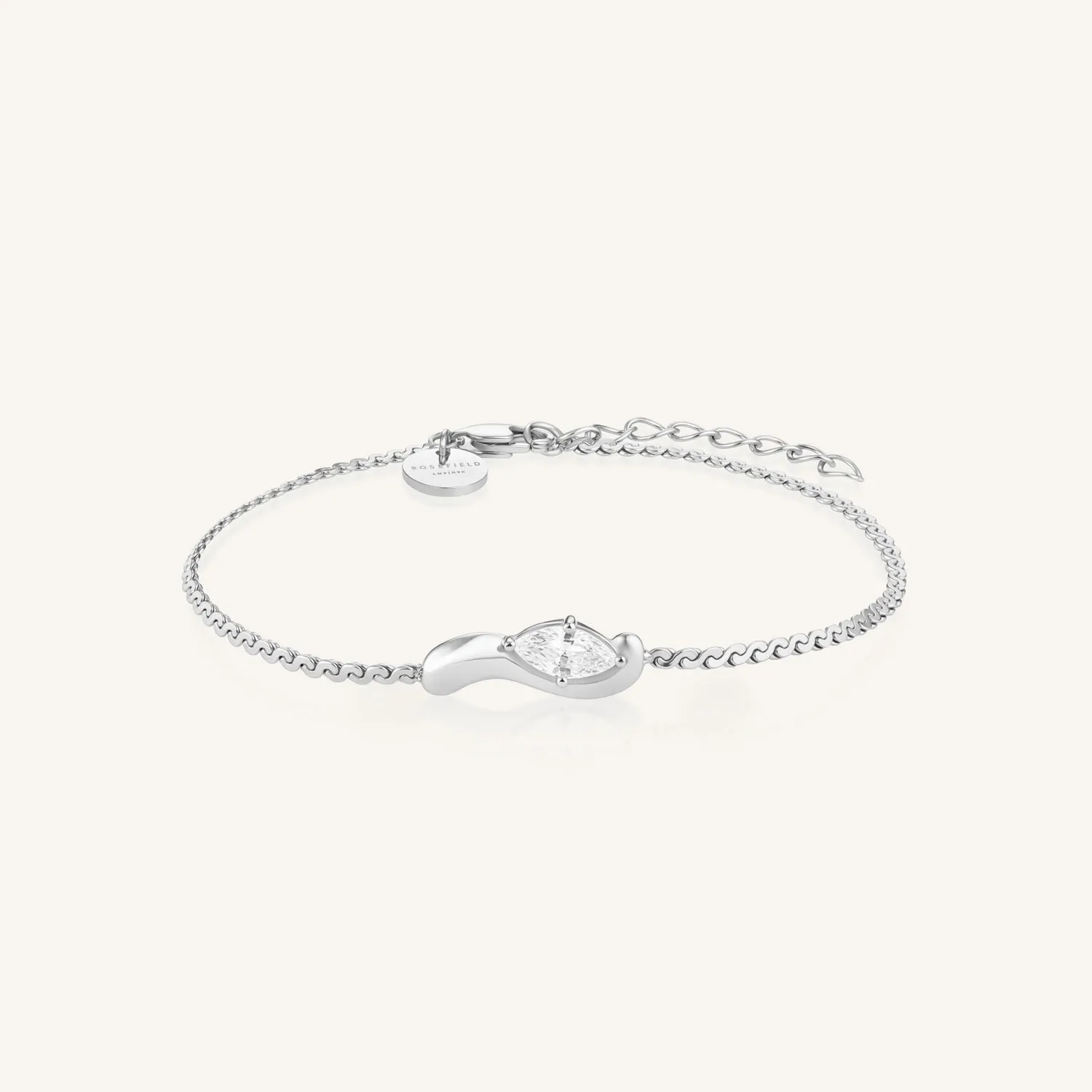 Rosefield Essentials Marquise Wave Bracelet armbånd gull sølv