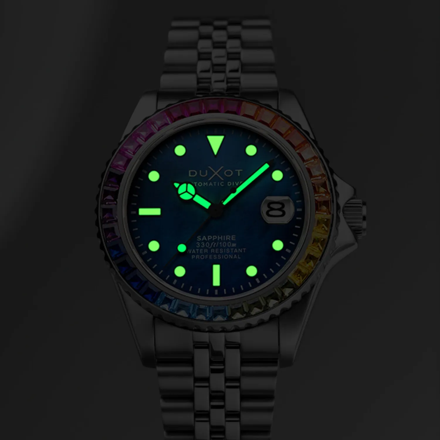 Duxot Atlantica 40 Rainbow Automatic Blue Mop klokke