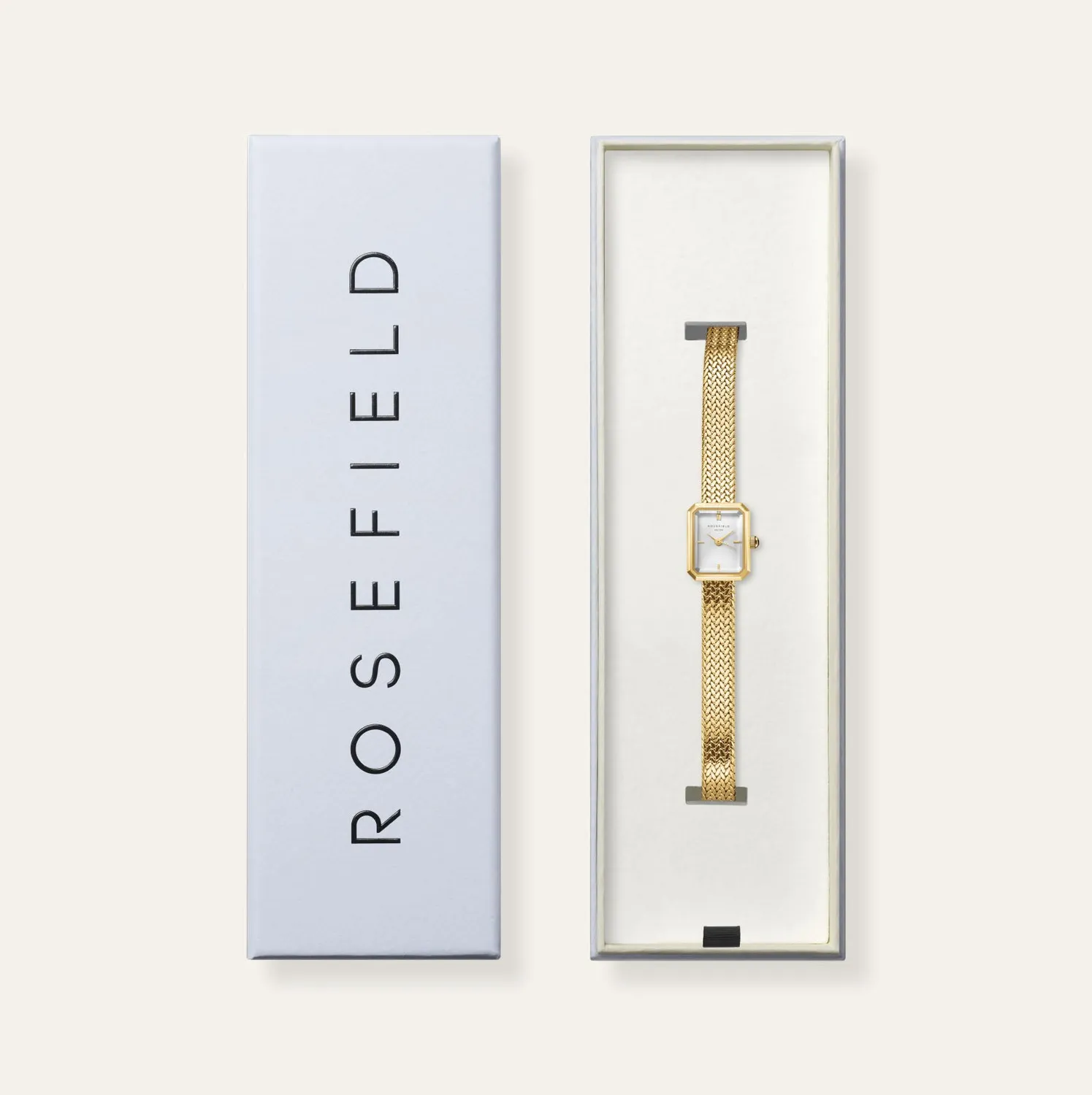 Rosefield Mini Octagon klokke gull 15 × 18,5 mm