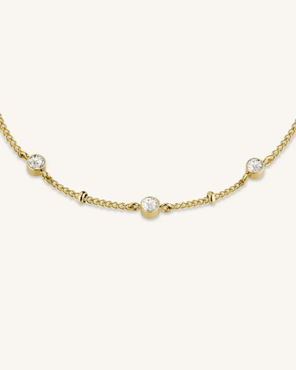 Rosefield Essentials Crystal Bracelet armbånd gull 16,5–19,5 cm
