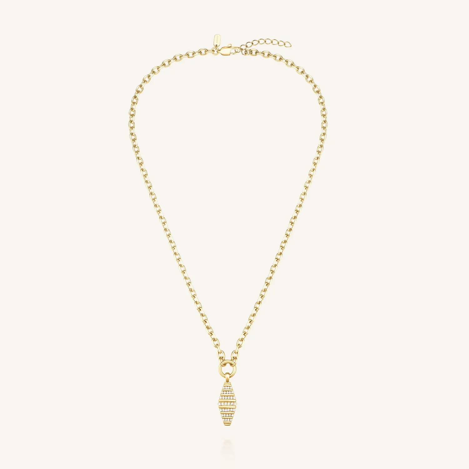 Rosefield Striped Pendant halskjede gull 48–52 cm