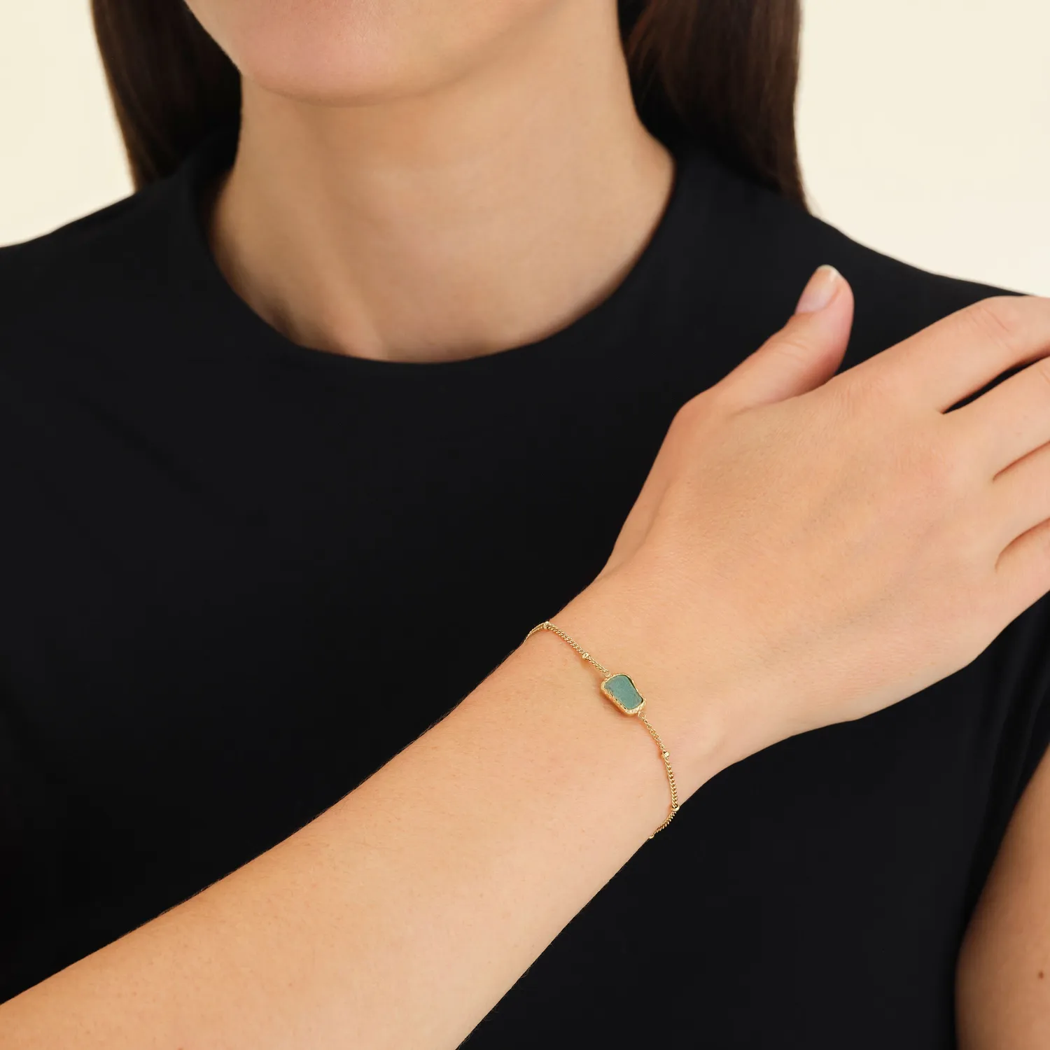 Rosefield Organic Gemstone Bracelet armbånd aventurin justerbart