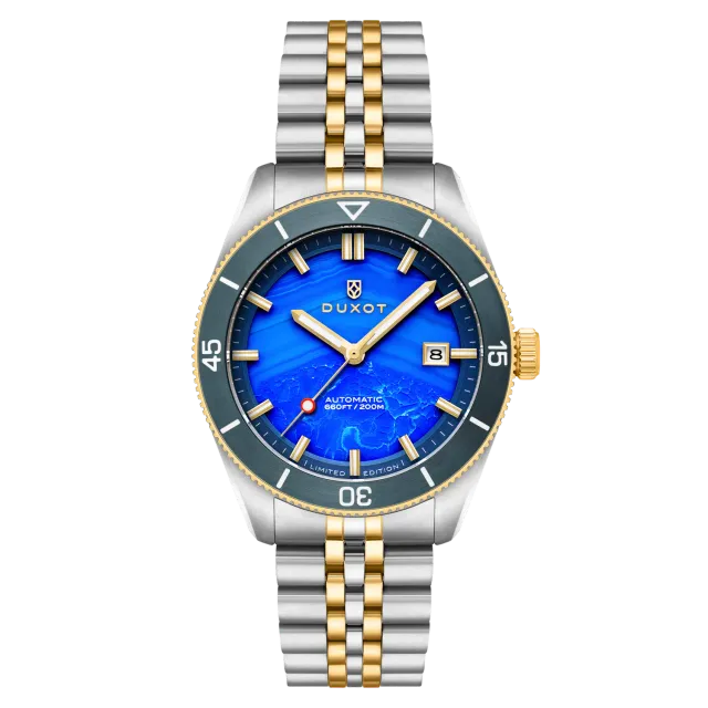 Duxot Pacifico Blue Jasper automatklokke blå jaspis