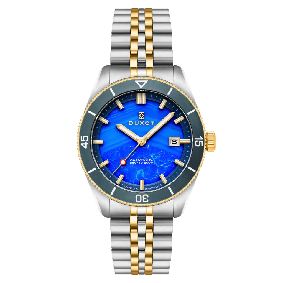 Duxot Pacifico Blue Jasper automatklokke blå jaspis