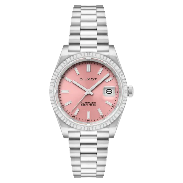 Duxot Marcel Steel Pink automatisk klokke 40 mm safirglass