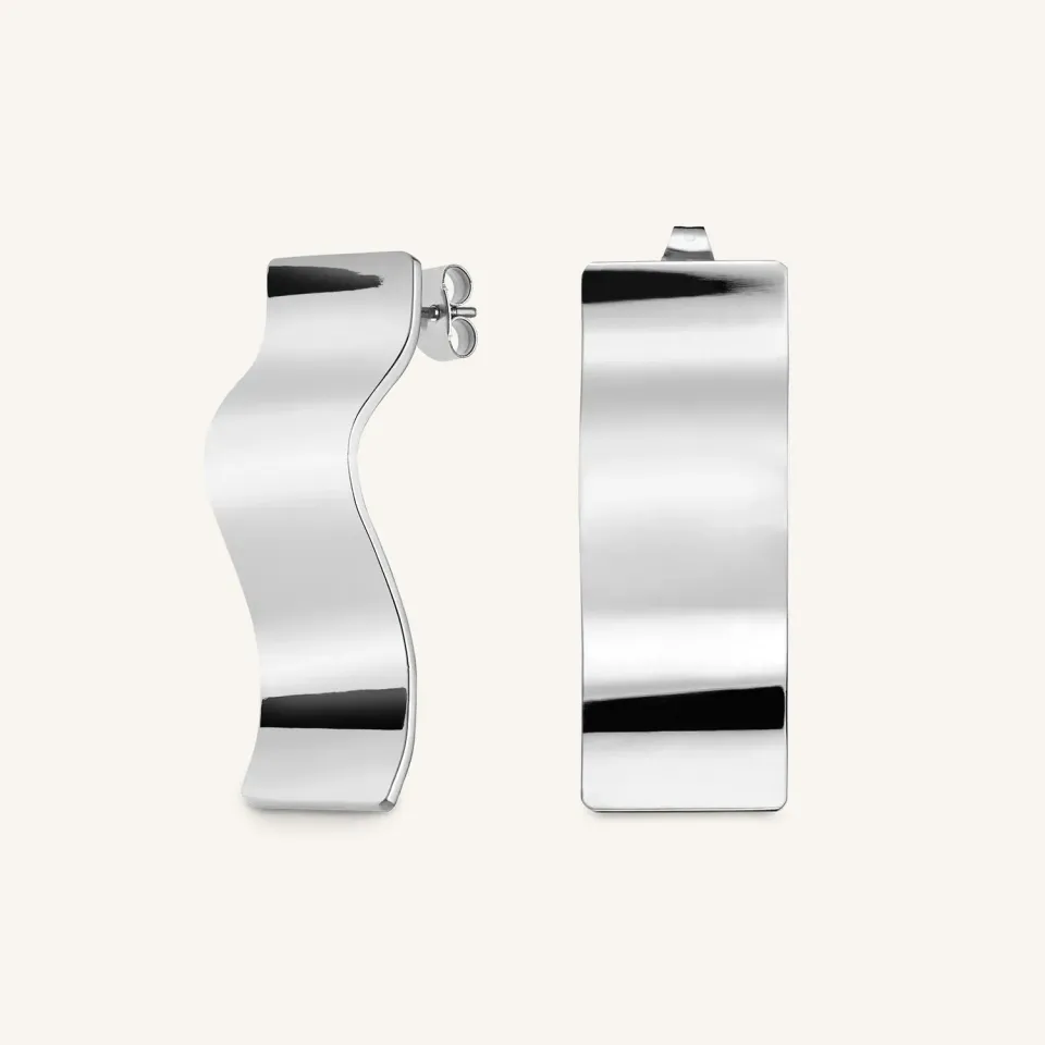 Rosefield The Lois Wave Charm Earring øredobb sølv