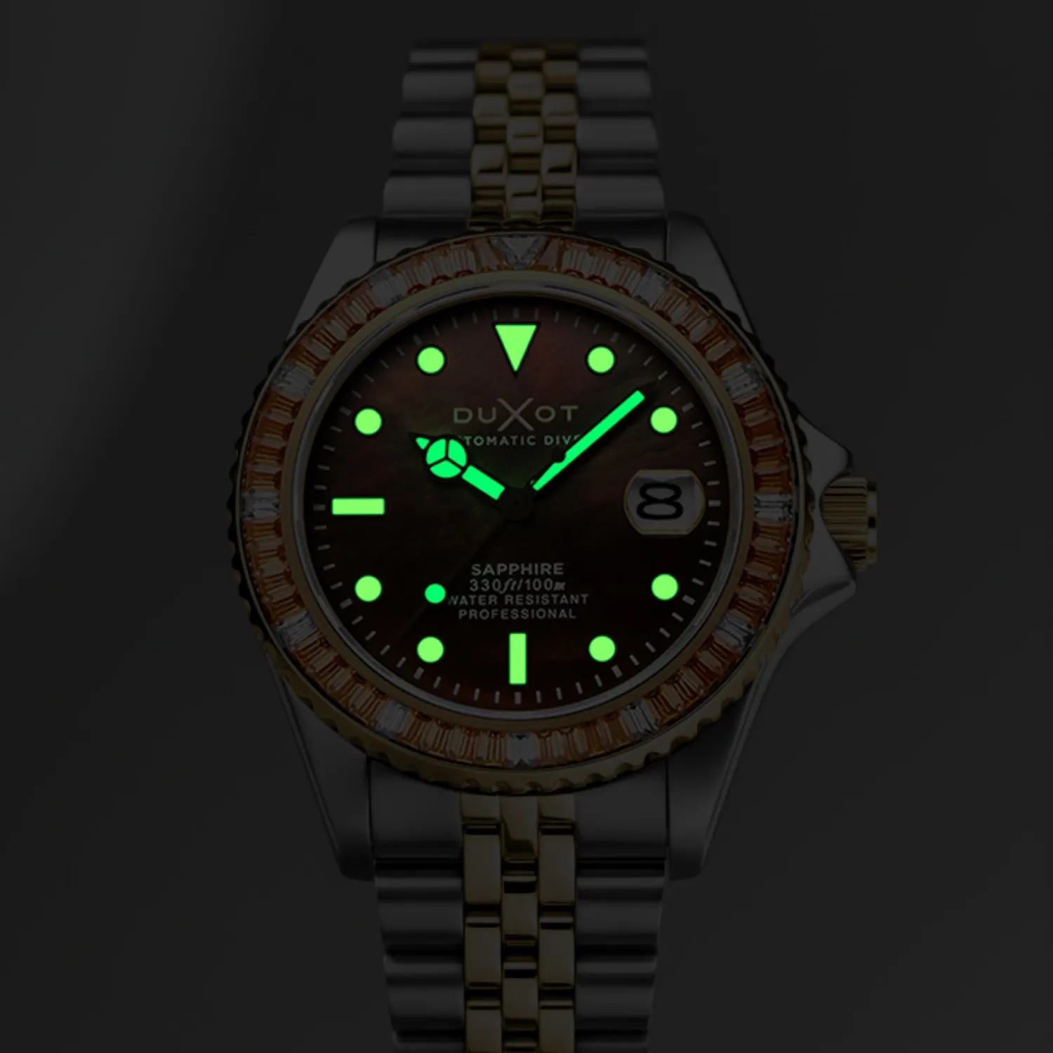 Duxot Atlantica 40 Rainbow Automatic klokke Brown Mop