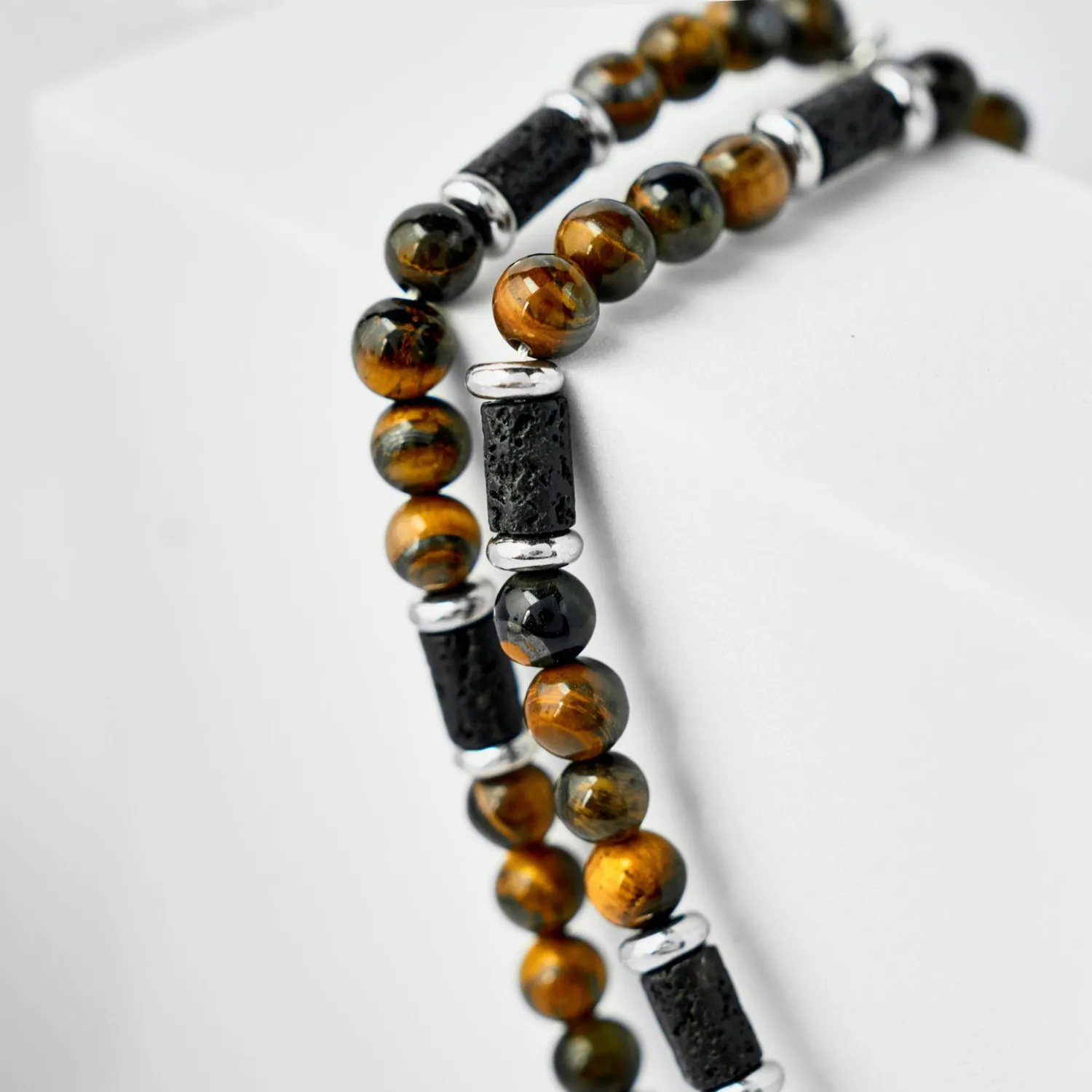 Duxot Atlantica Tiger Eye Lava Stones smykke tigerøye lavastein