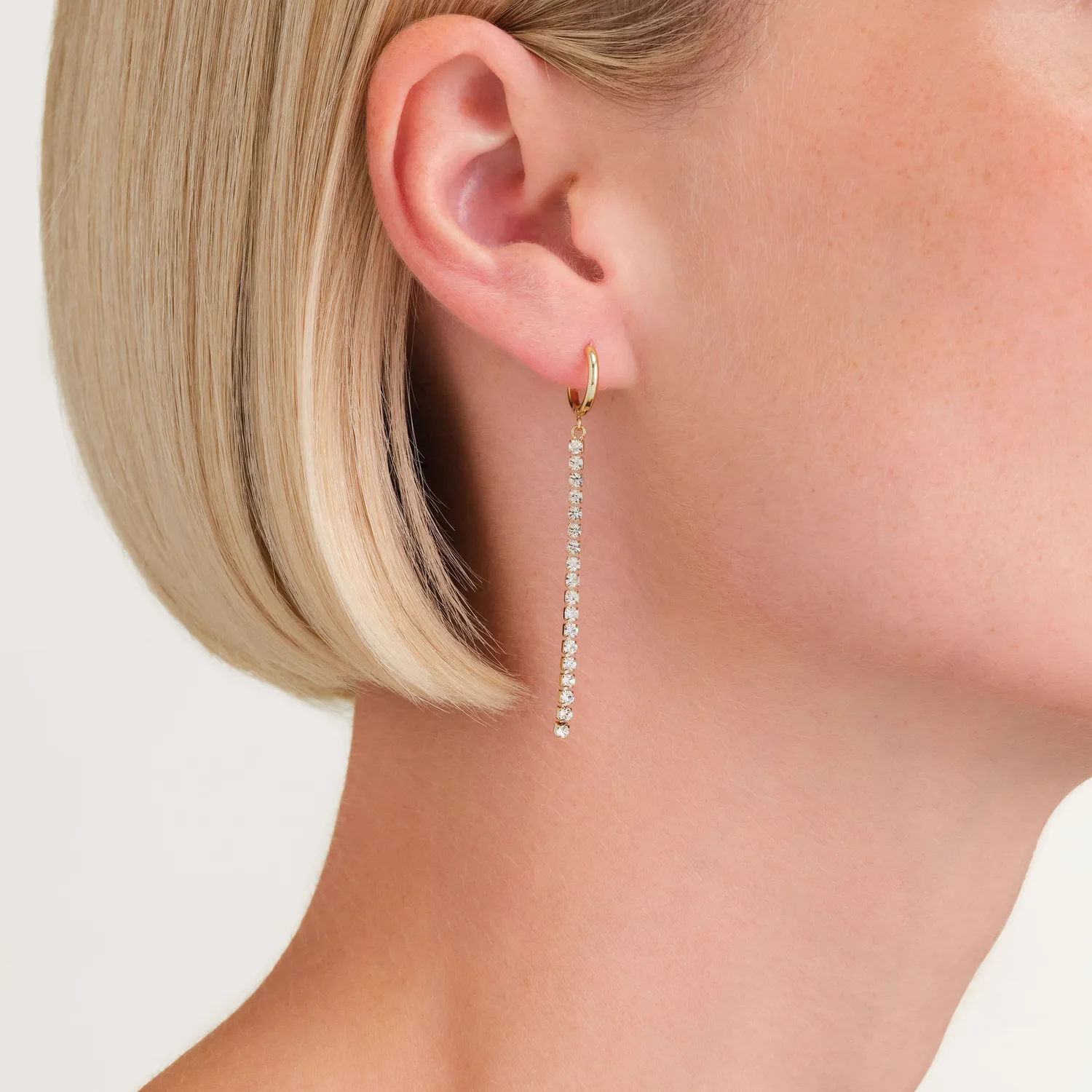 Rosefield Tennis Earrings øredobber gull krystall