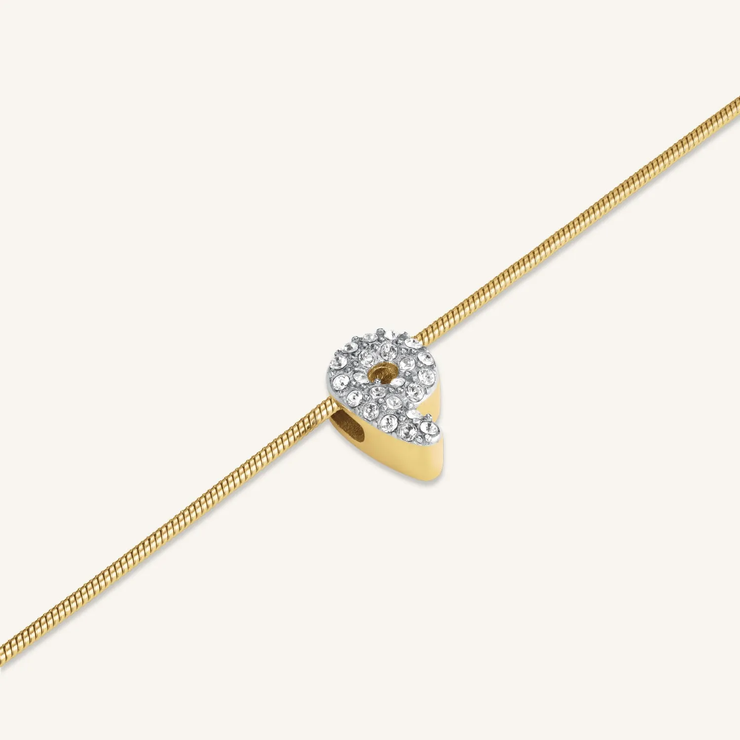 Rosefield Crystal Letter P halskjede P gull justerbart