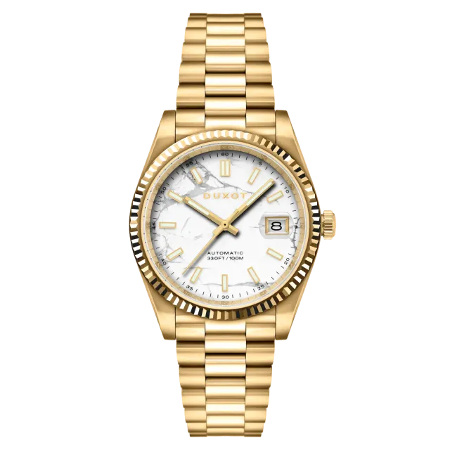 Duxot Marcel White Magnesite klokke med magnesittskive