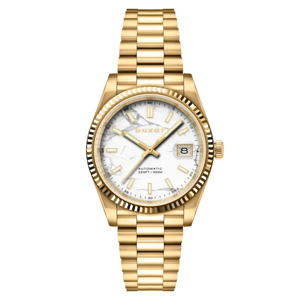 Duxot Marcel White Magnesite klokke med magnesittskive