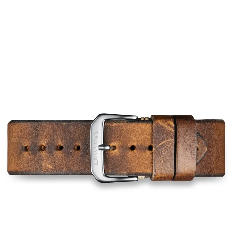 DAVOSA Calfskin Leather Vintage Brown lærrem 22 mm