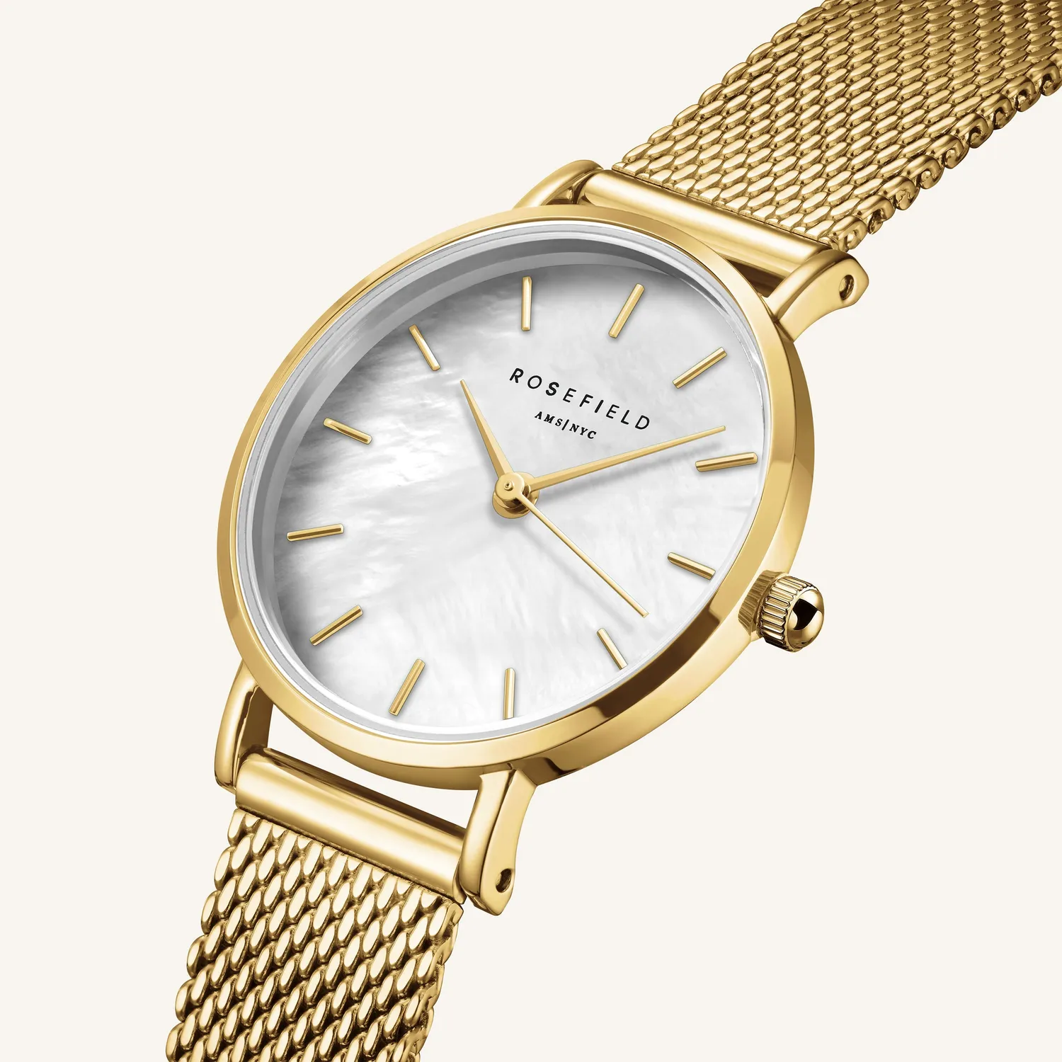Rosefield Small Edit klokke 26 mm mesh gull